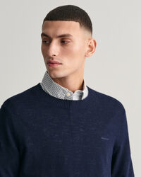 Cotton Linen Crew Neck Sweater