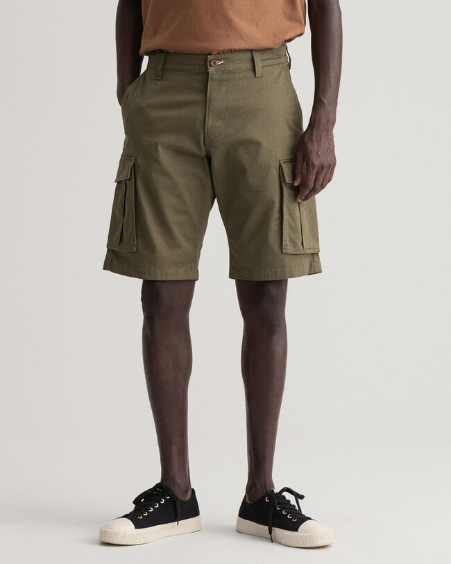 Relaxed Fit Twill Cargo Shorts