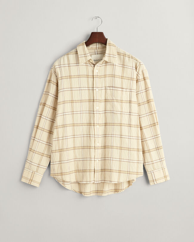 Oversized Textured Checked Shirt