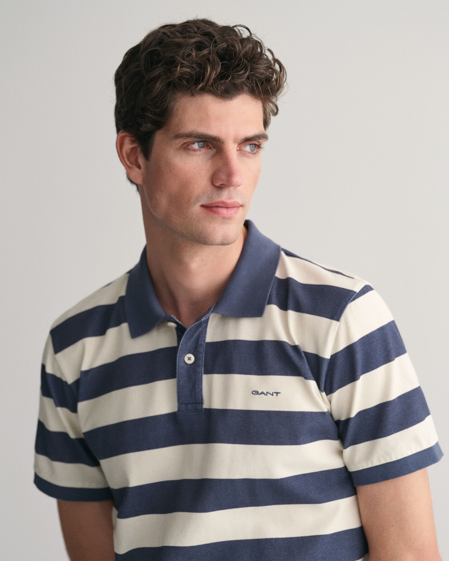 Striped Heavy Washed Polo Shirt
