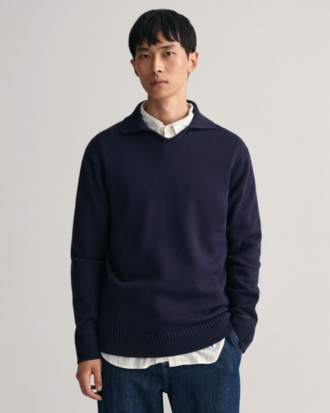 V-Neck Polo Sweater
