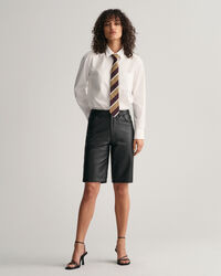 Straight Leg Leather Shorts