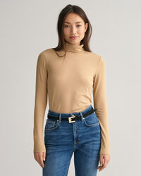 Jersey Long Sleeve Turtleneck Sweater