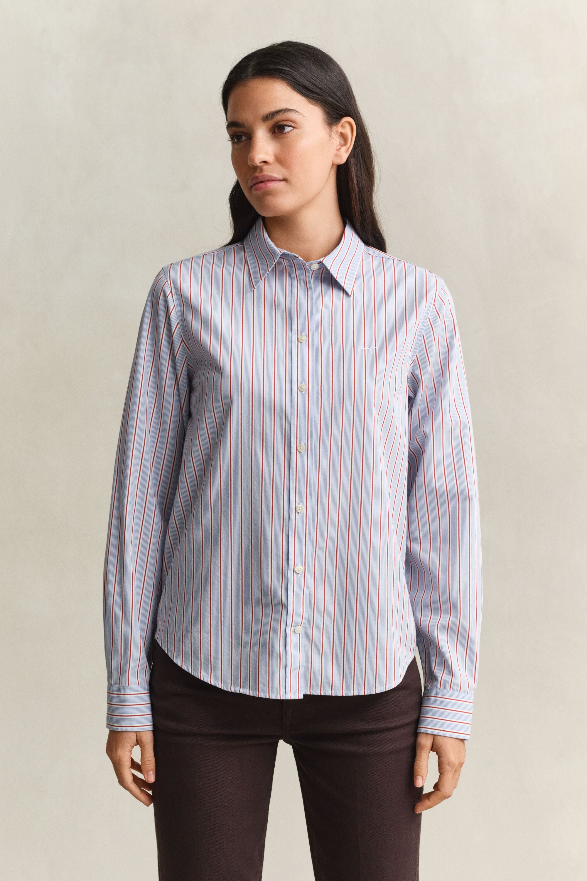 Regular Fit Striped Classic Poplin Shirt