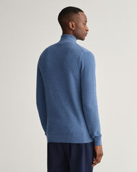 Cotton Piqué Half-Zip Cardigan