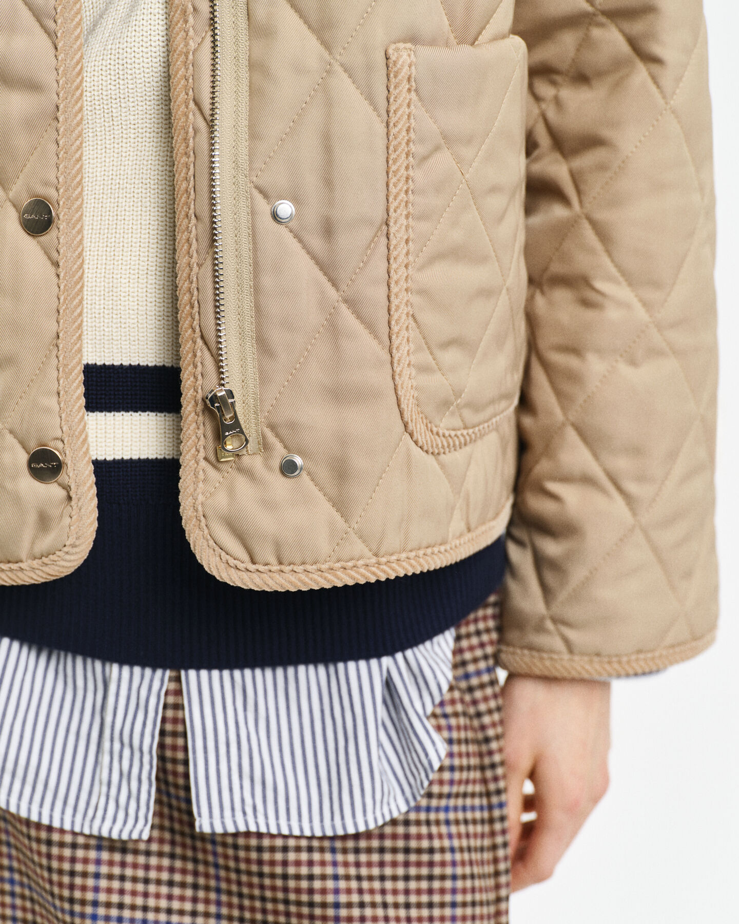 Quilted Corduroy Detailed Jacket