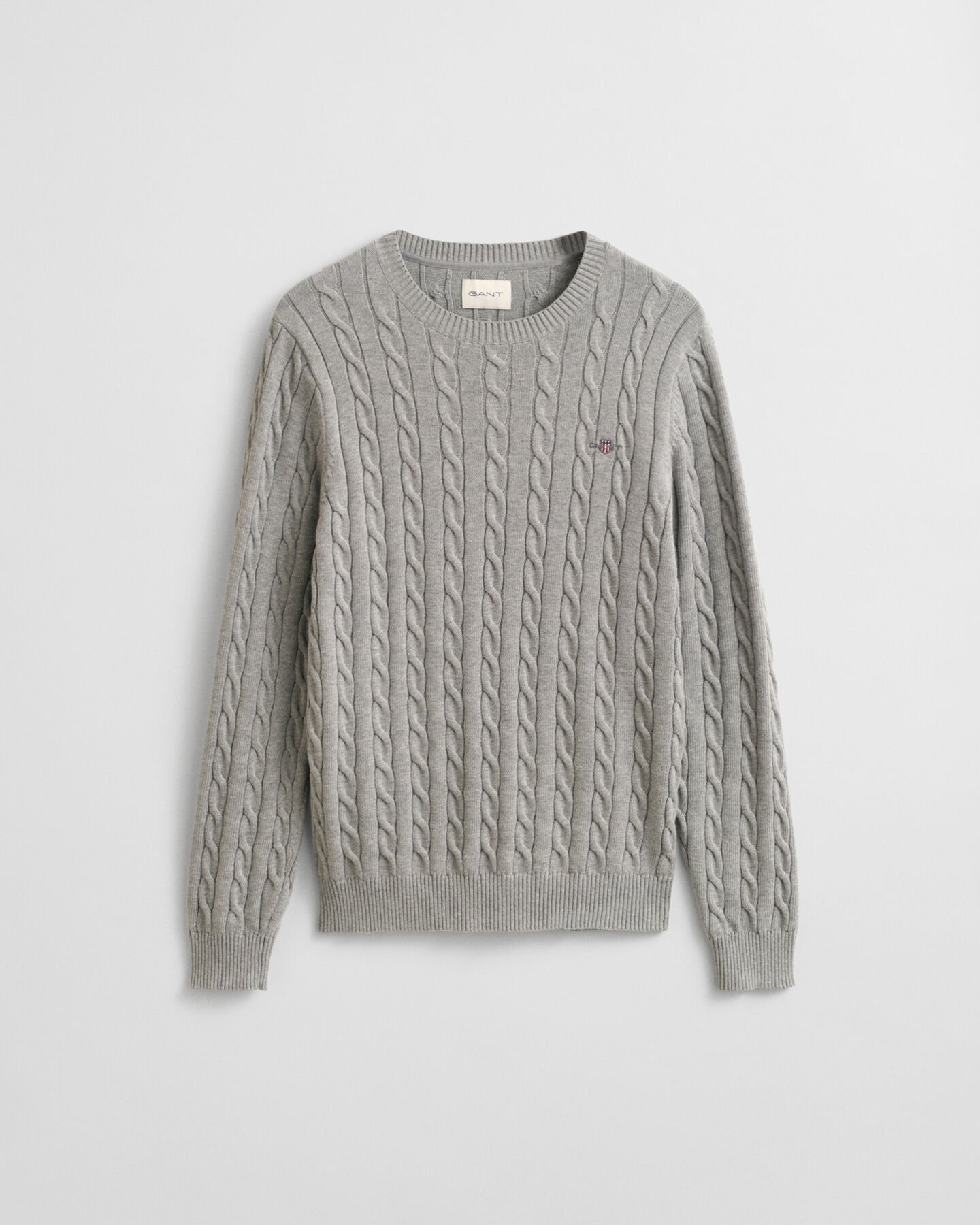 Cotton Cable Knit Crew Neck Sweater
