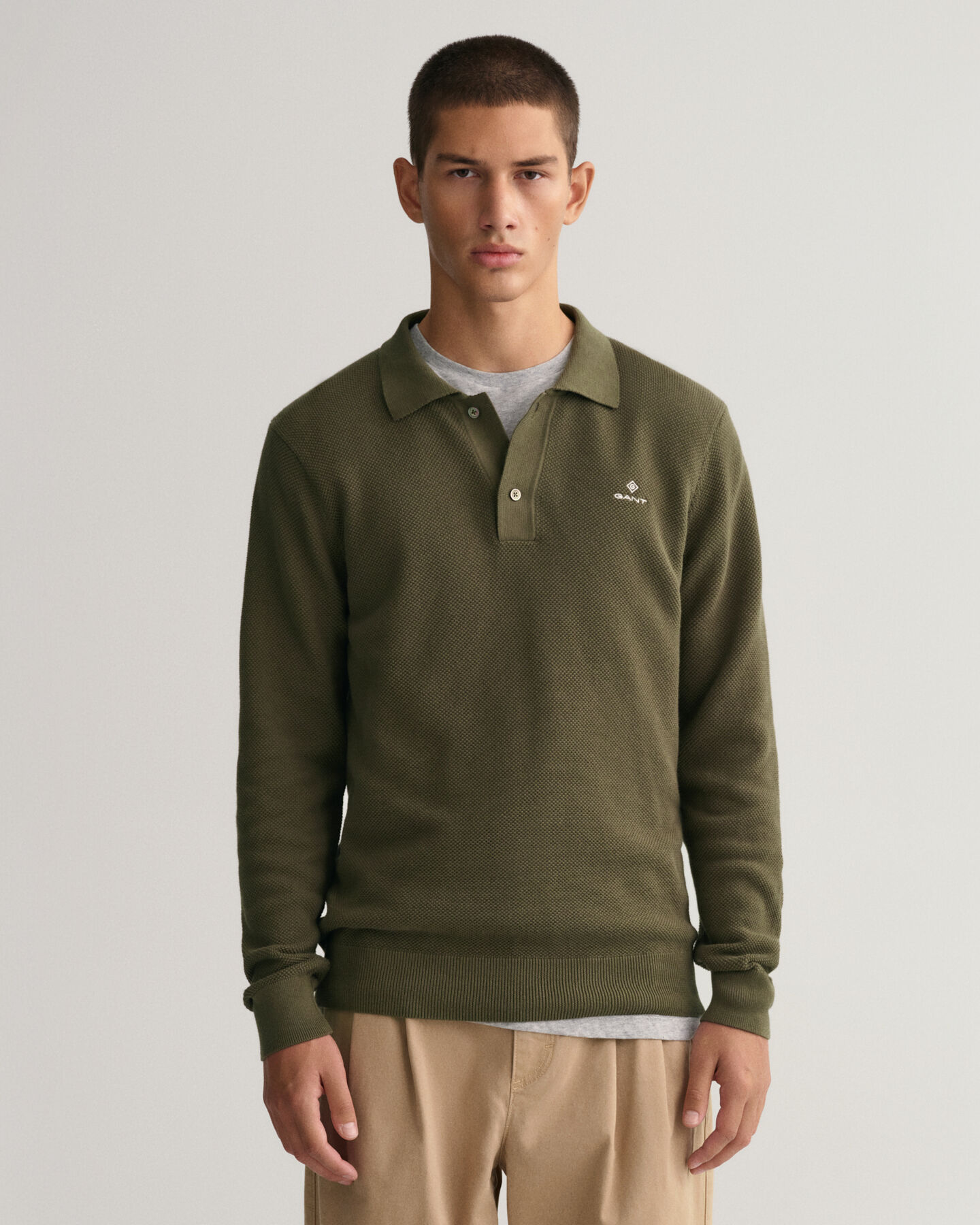 Cotton Piqu&eacute; Polo Sweater