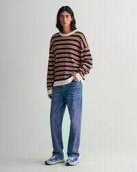 Multi Striped Crew Neck Sweater