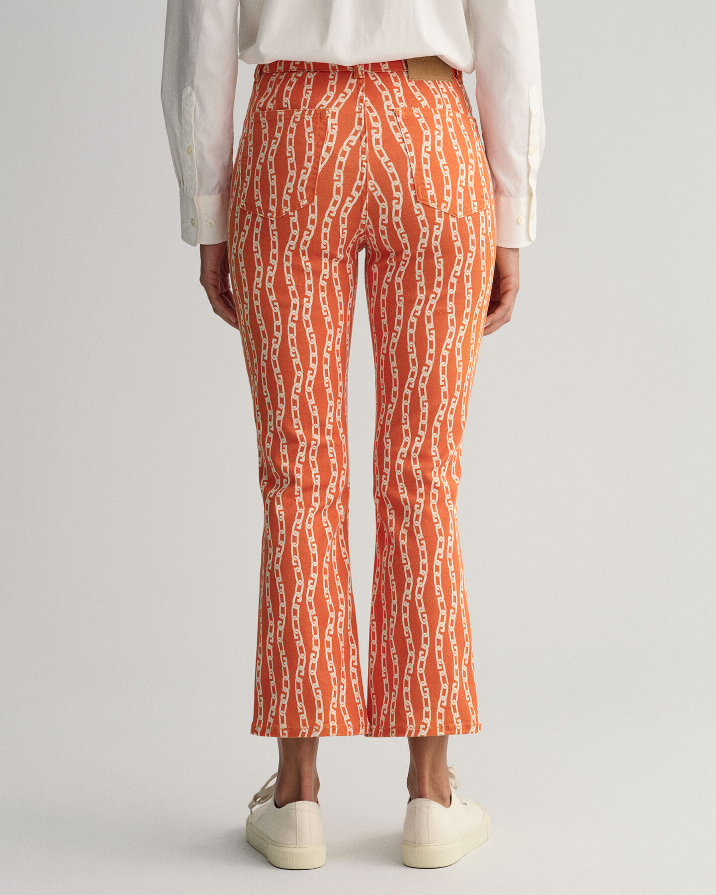 Cropped Chain Print Jeans