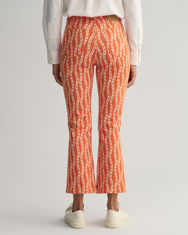 Cropped Chain Print Jeans