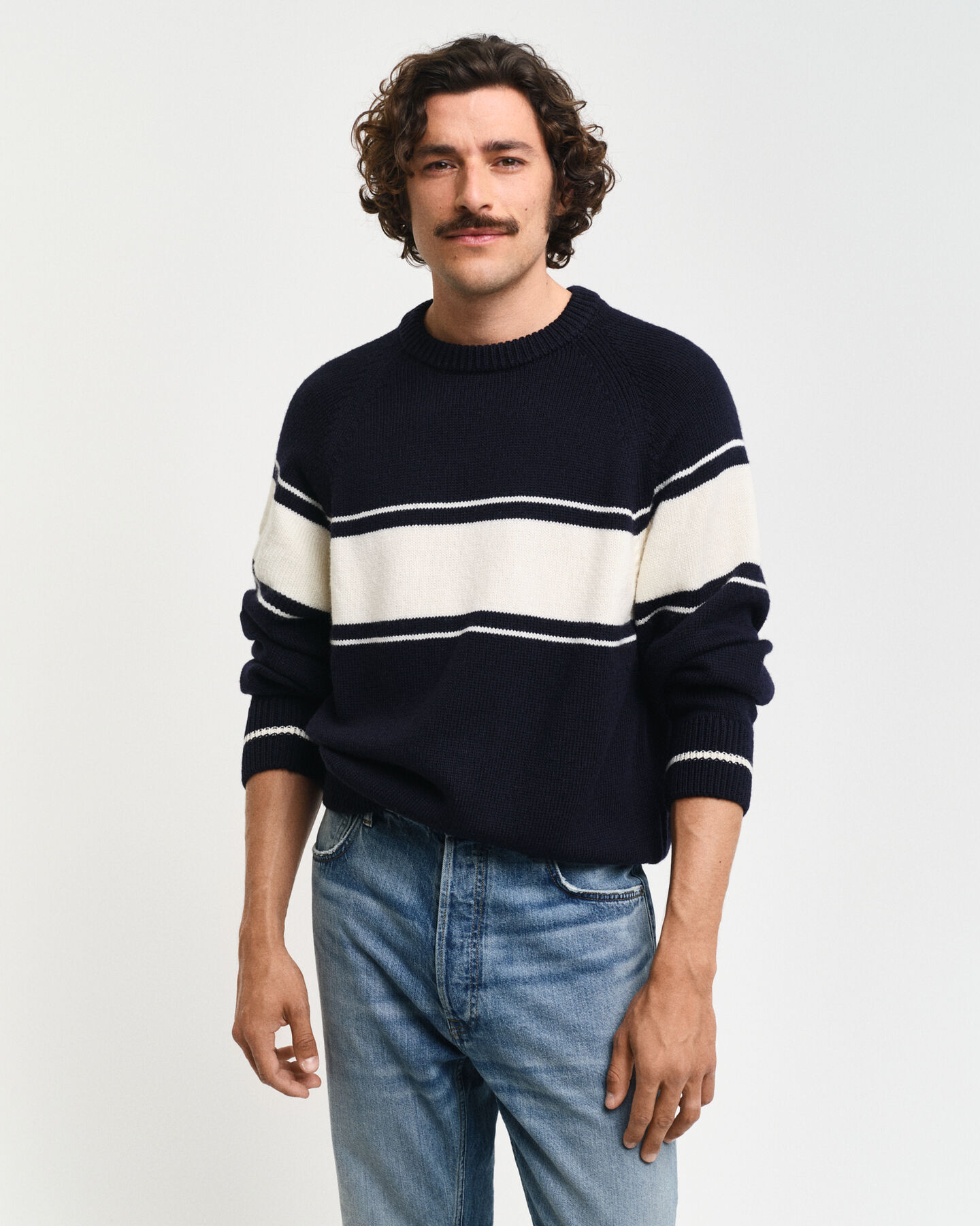 Striped Wool Crew Neck Sweater