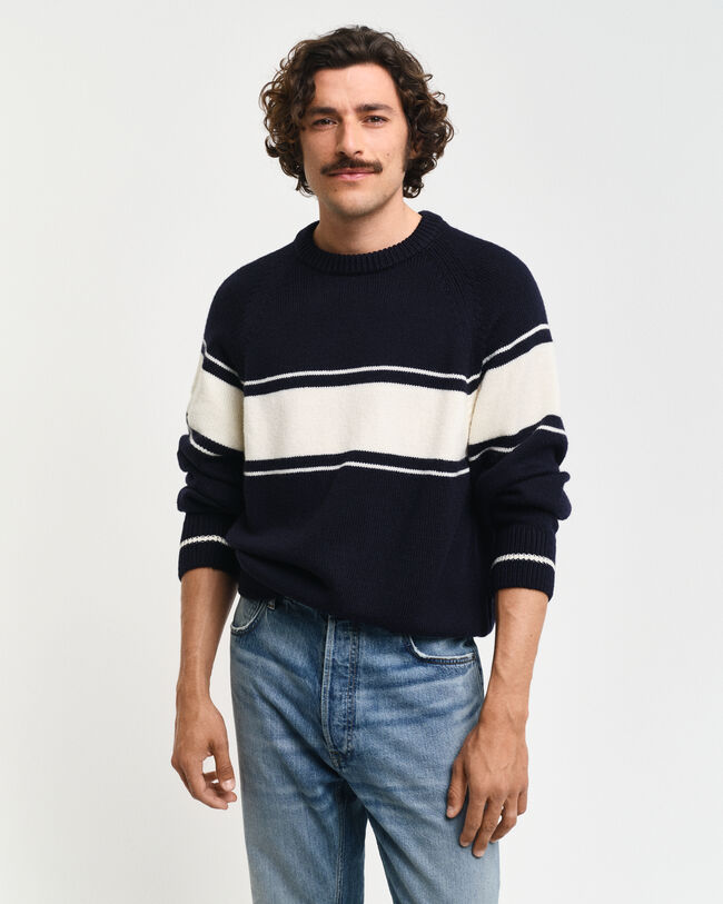 Striped Wool Crew Neck Sweater