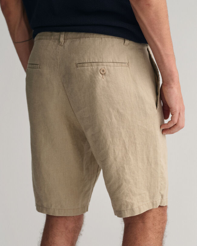 Relaxed Fit Linen Drawstring Shorts