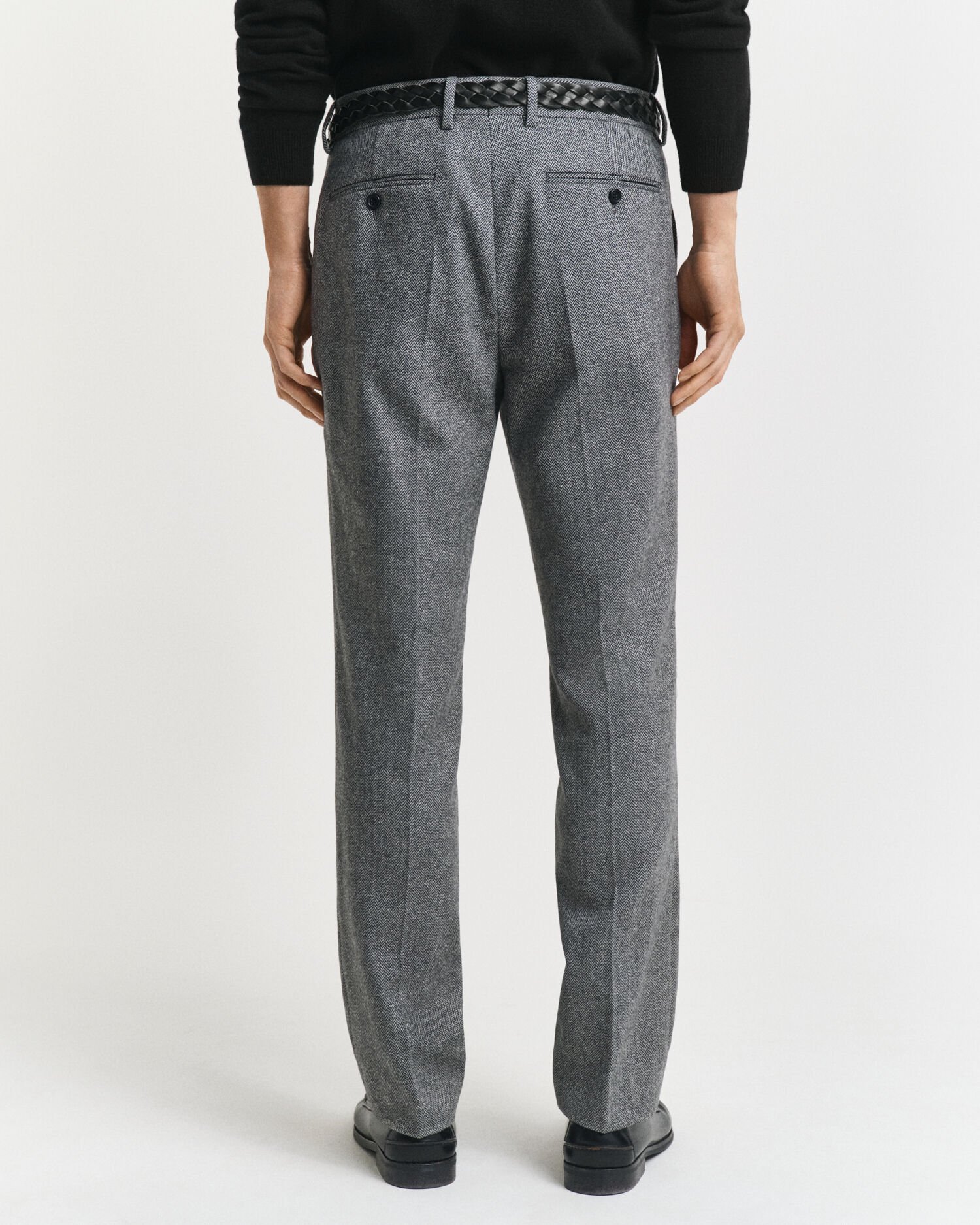 Slim Fit Flannel Herringbone Suit Pants