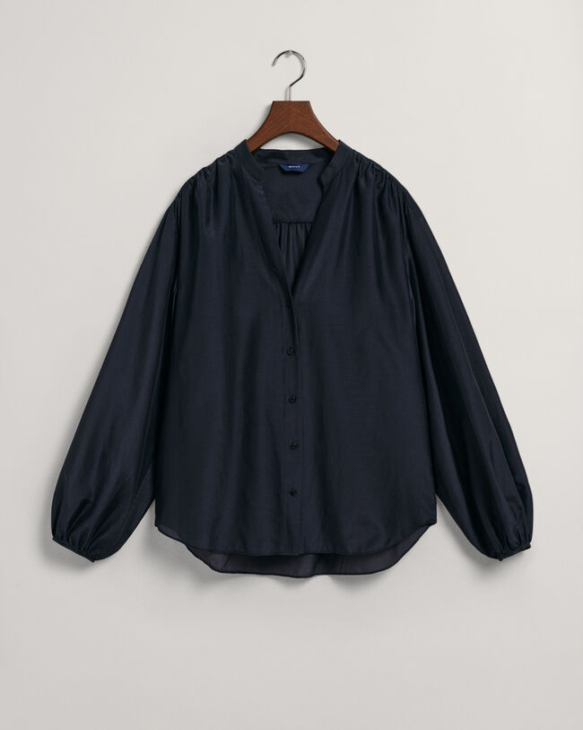 Relaxed Fit Cotton Silk Blouse