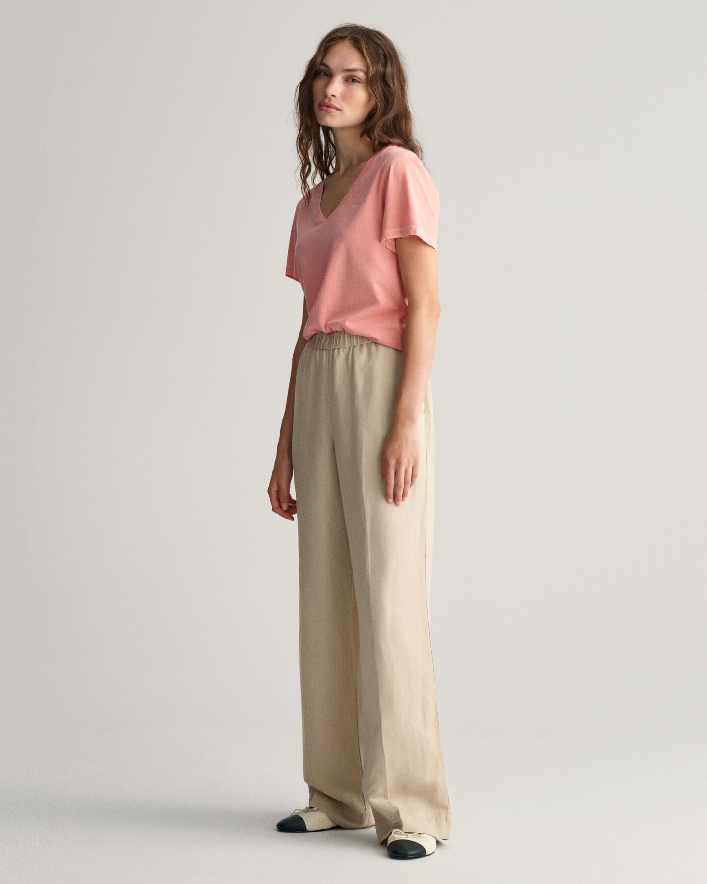 Relaxed Fit Linen Blend Pull-On Pants