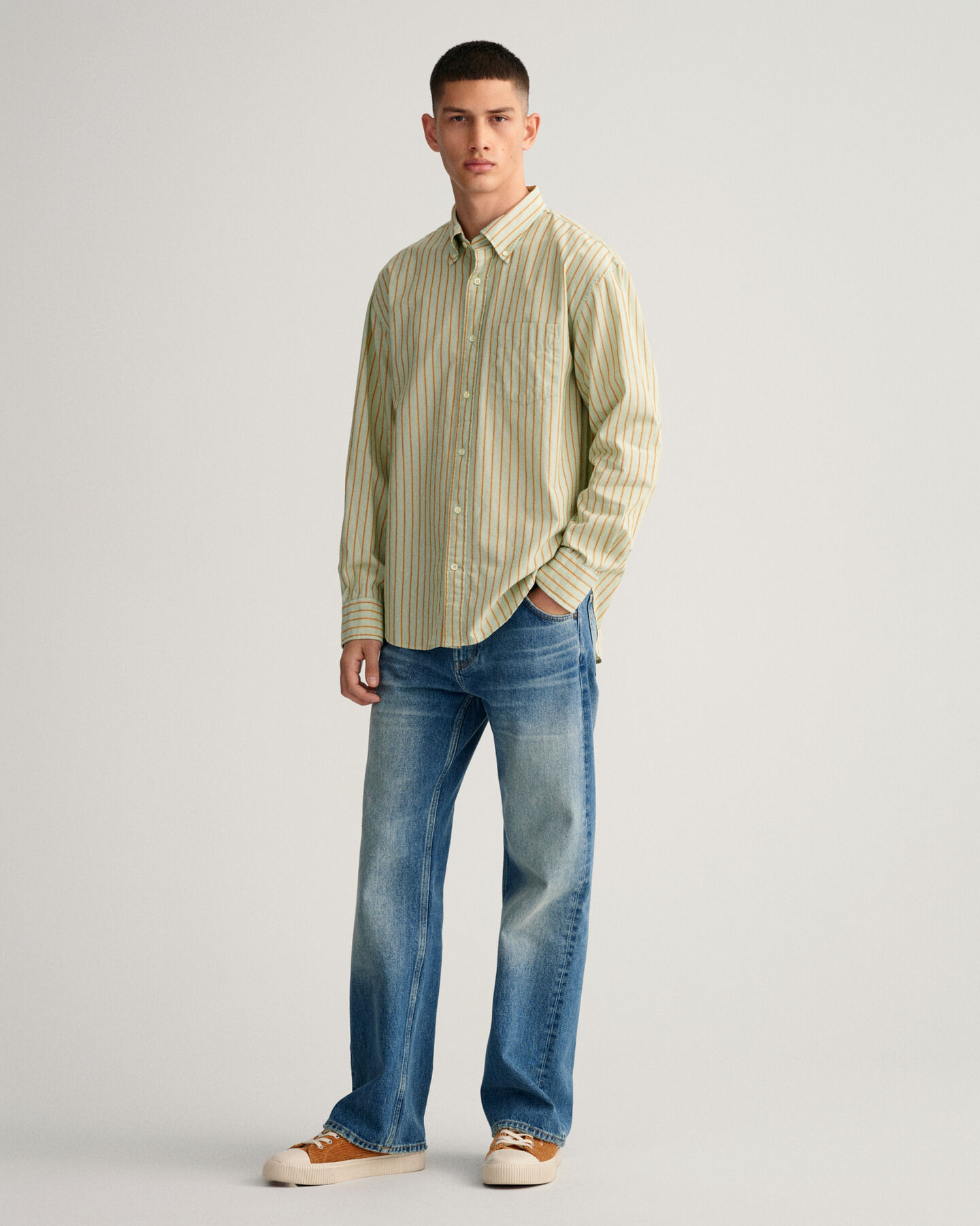 Relaxed Fit Fil-&agrave;-Fil Stripe Shirt