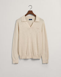 Cotton Linen Polo Sweater