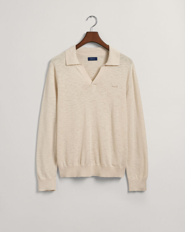 Cotton Linen Polo Sweater