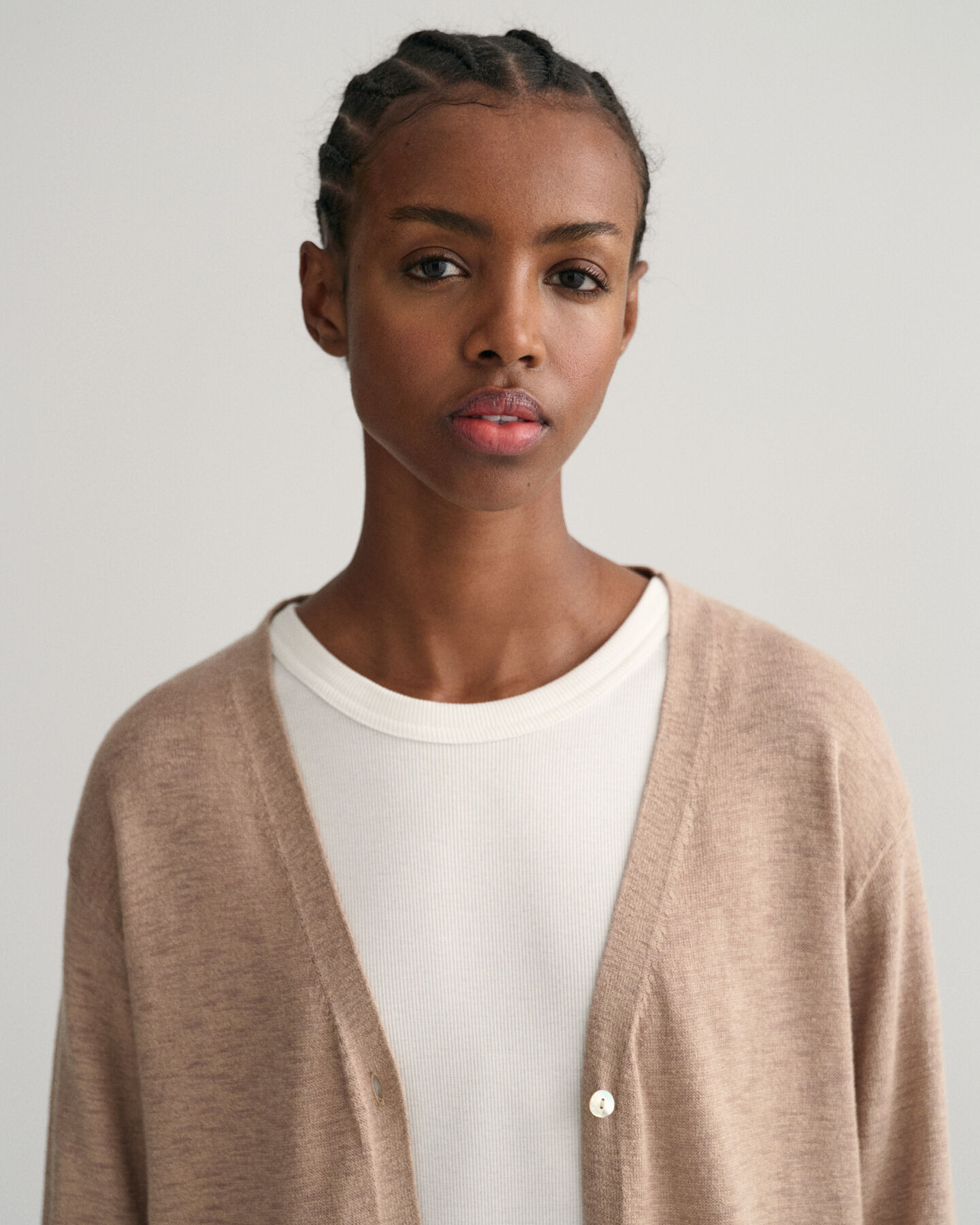 Linen Blend Long V-Neck Cardigan