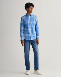 Regular Fit Check Cotton Linen Shirt