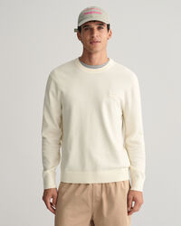 Textured Cotton Crew Neck Sweater