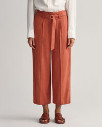 Wide Leg Cropped Belted Pants