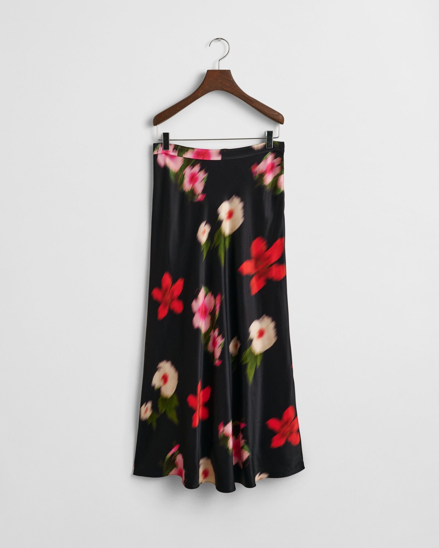 Midi Floral Print A-Line Skirt