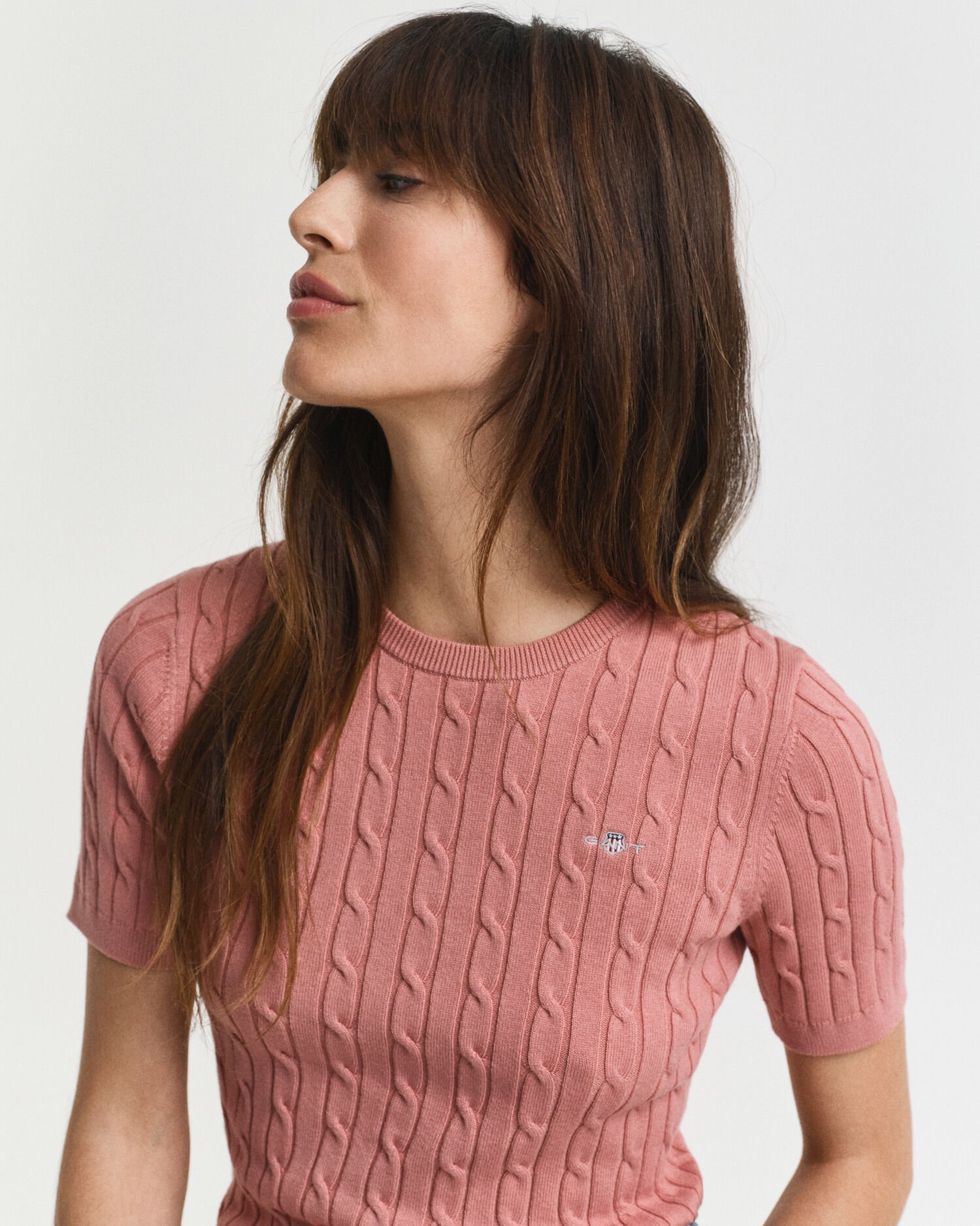 Cable Knit Short Sleeve Sweater