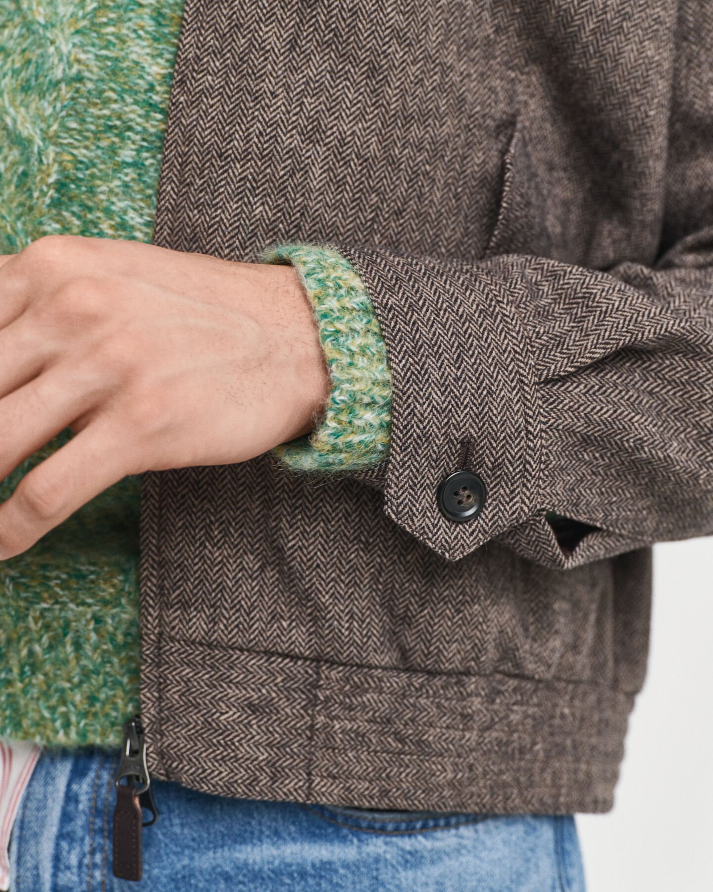 Wool Blend Harrington Jacket