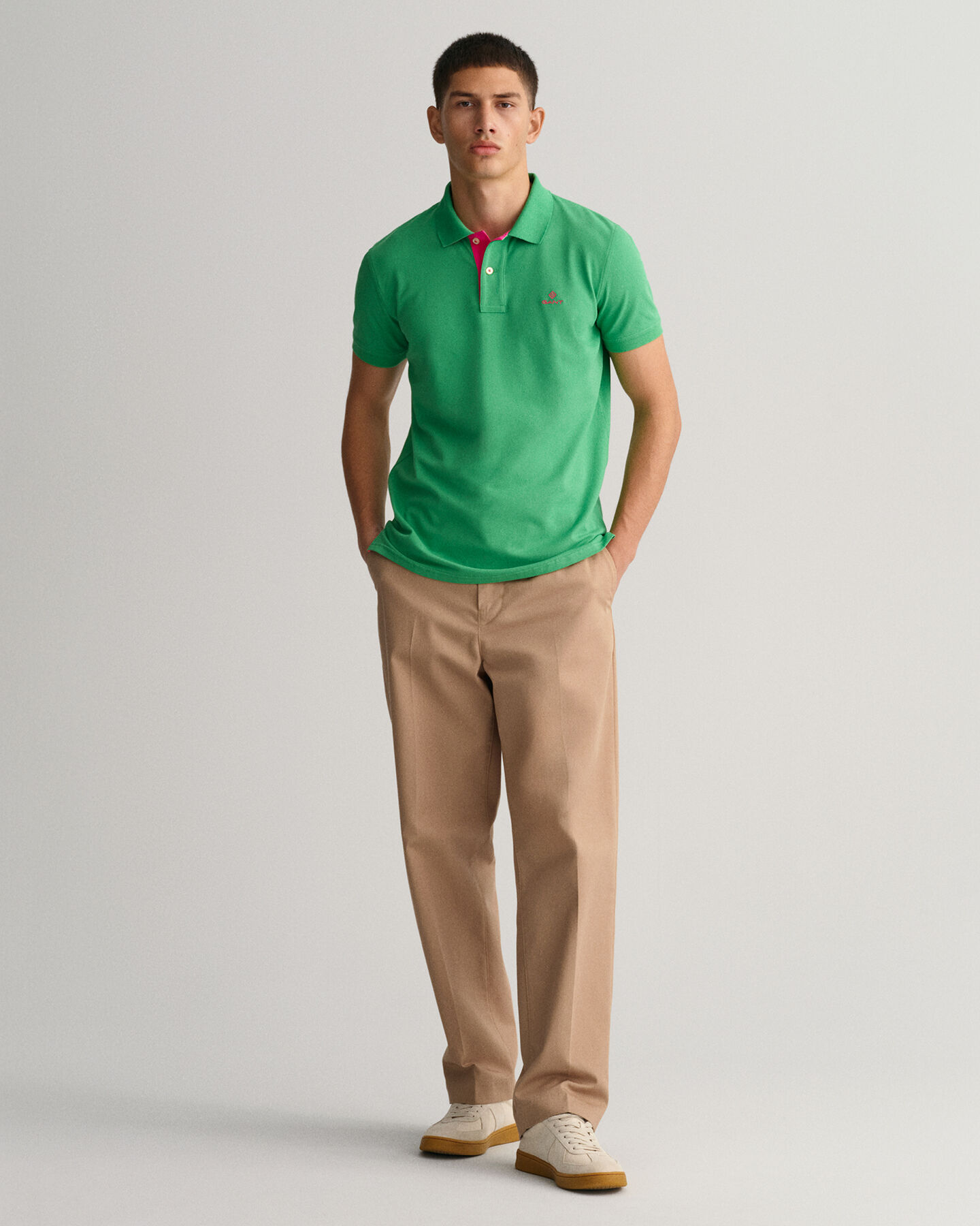 Contrast Collar Piqu&eacute; Polo Shirt