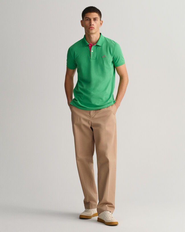 Contrast Collar Piqu&eacute; Polo Shirt