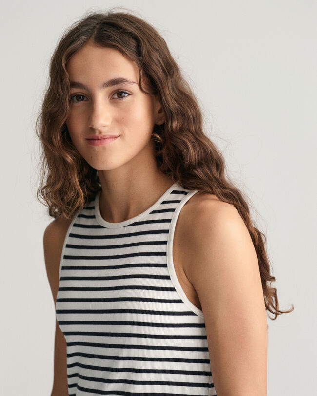 Teen Girls Striped Rib Tank Dress