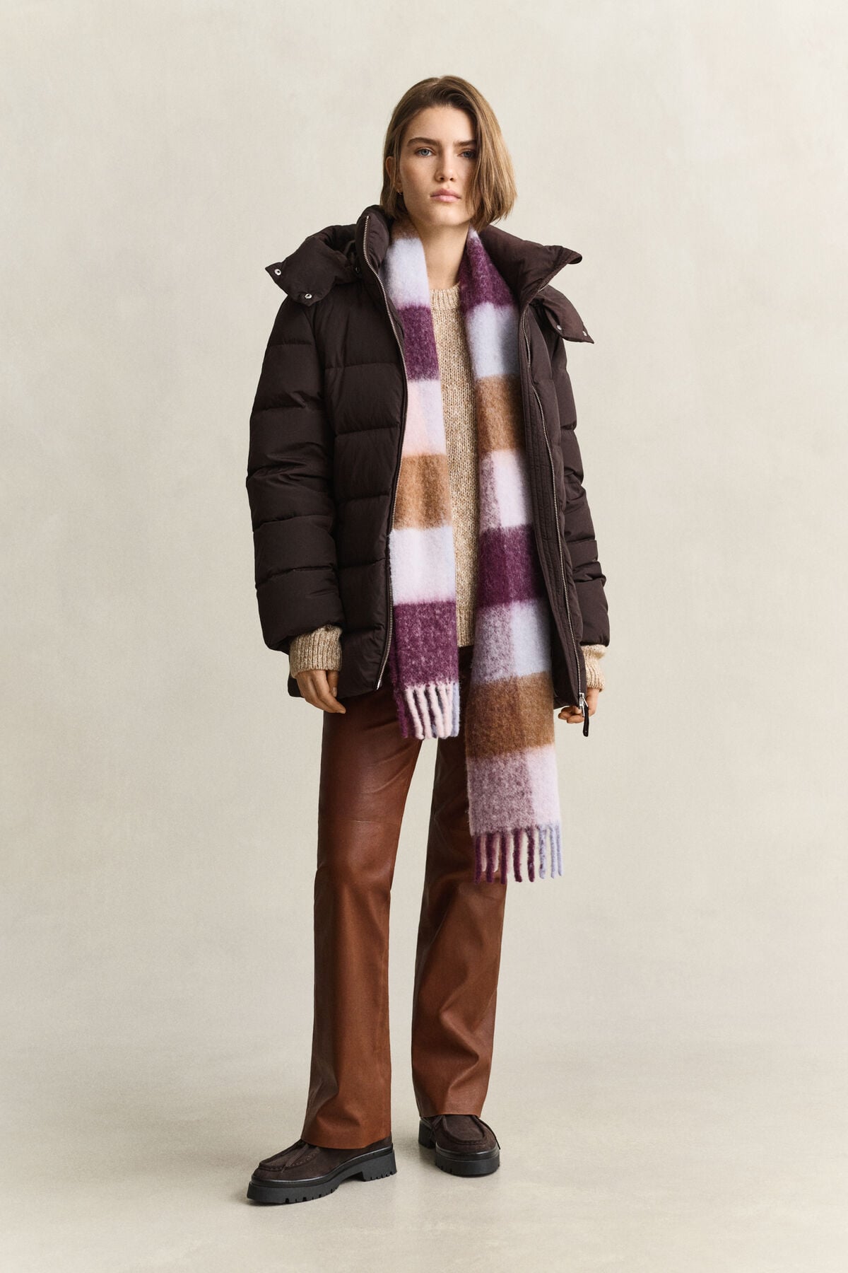 Mid Down Jacket — DEEP BROWN