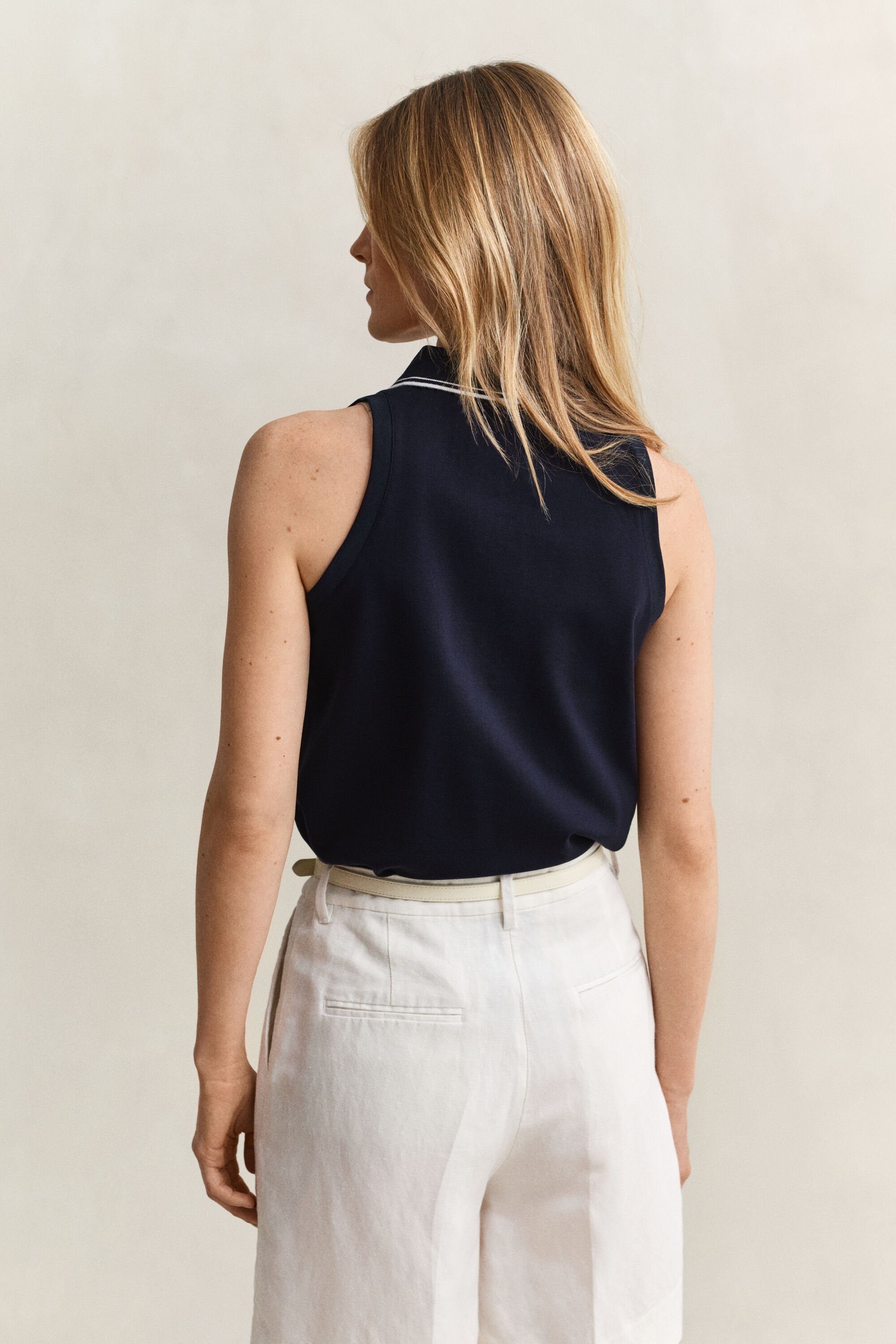 Sleeveless Piqué Polo Shirt