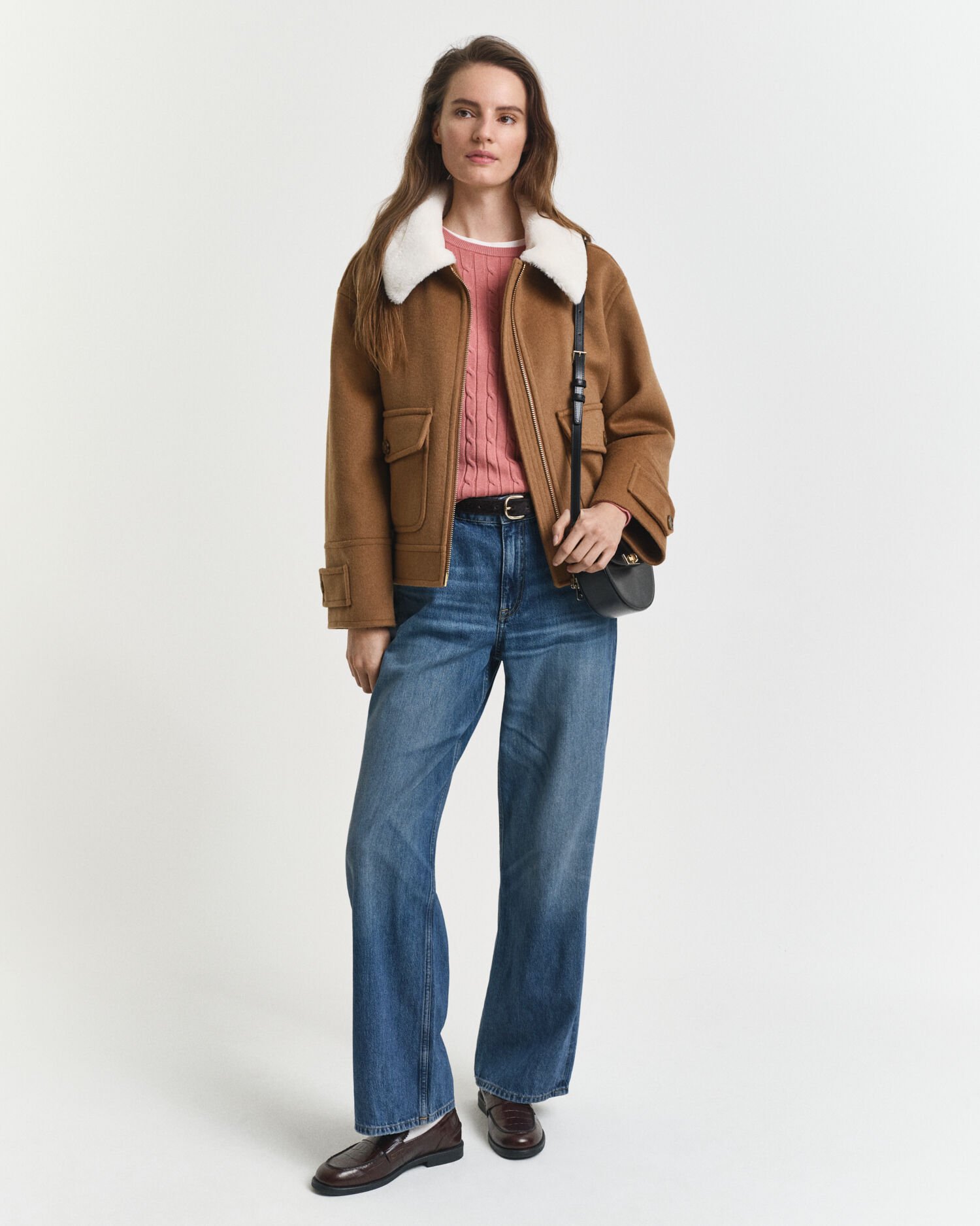 Cable Knit Crew Neck Sweater