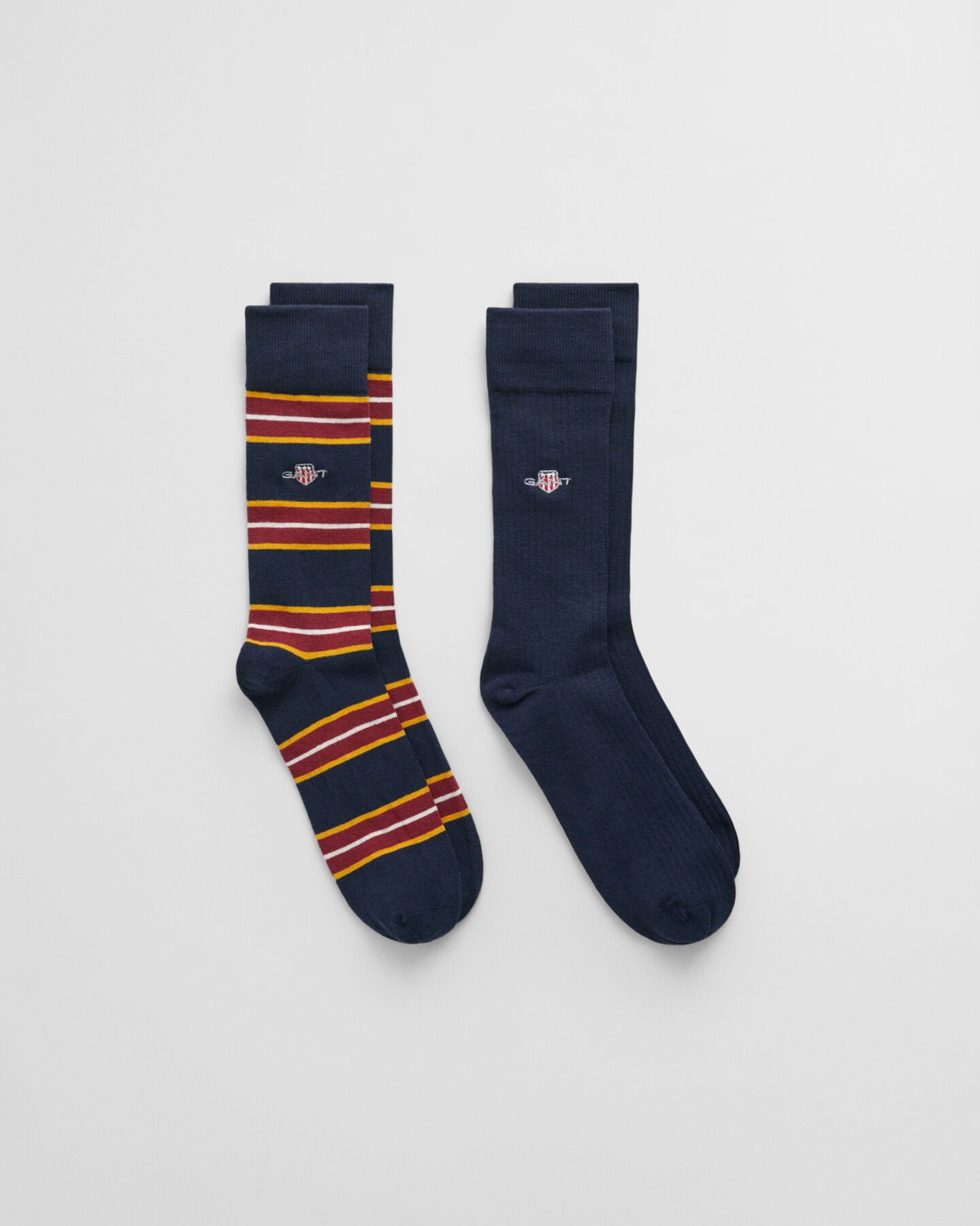 2-Pack Shield Striped & Ribbed Socks
