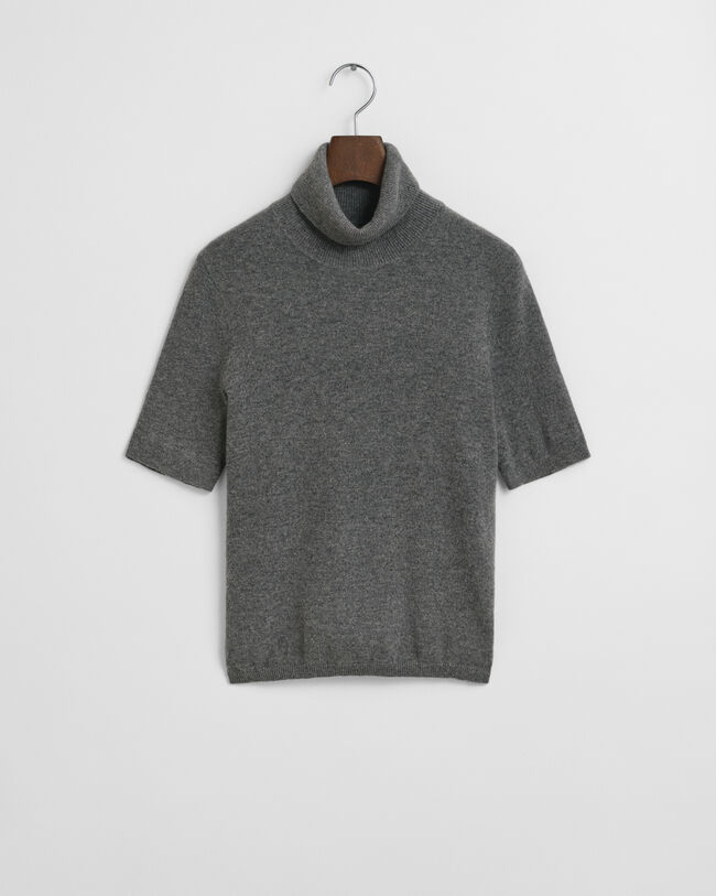 Short Sleeved Cashmere Turtleneck Sweater