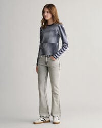 Teen Girls Shield Striped Rib Top