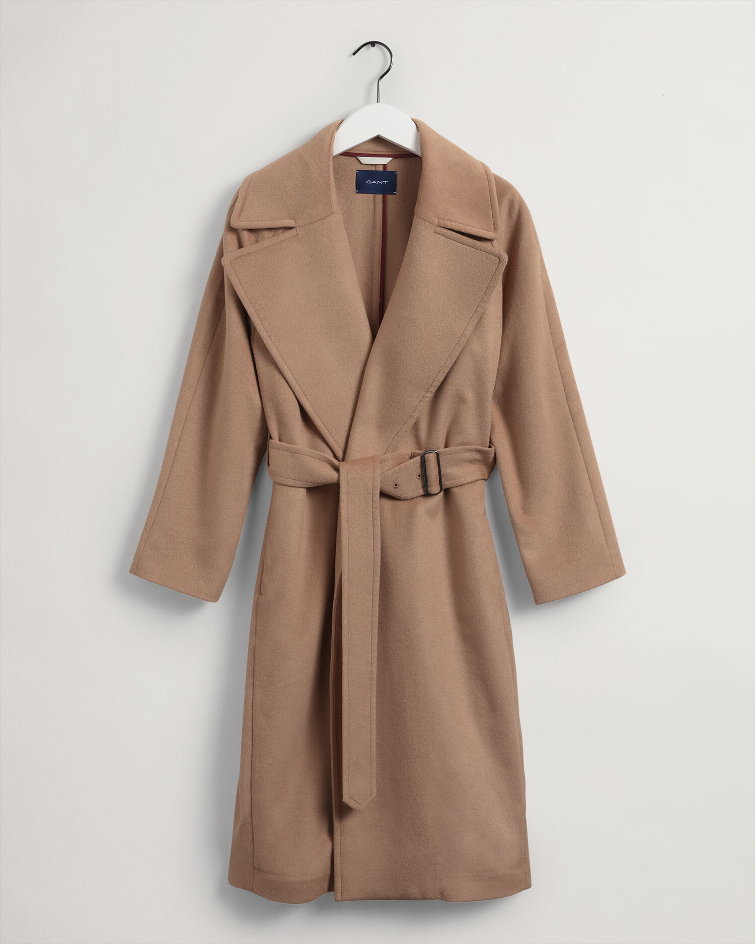 belted wool blend coat