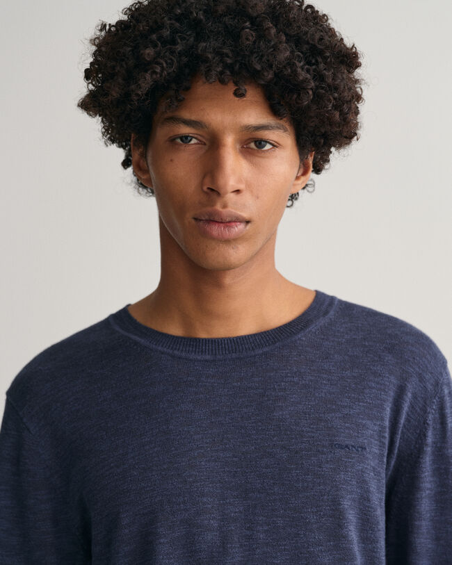 Cotton Linen Crew Neck Sweater