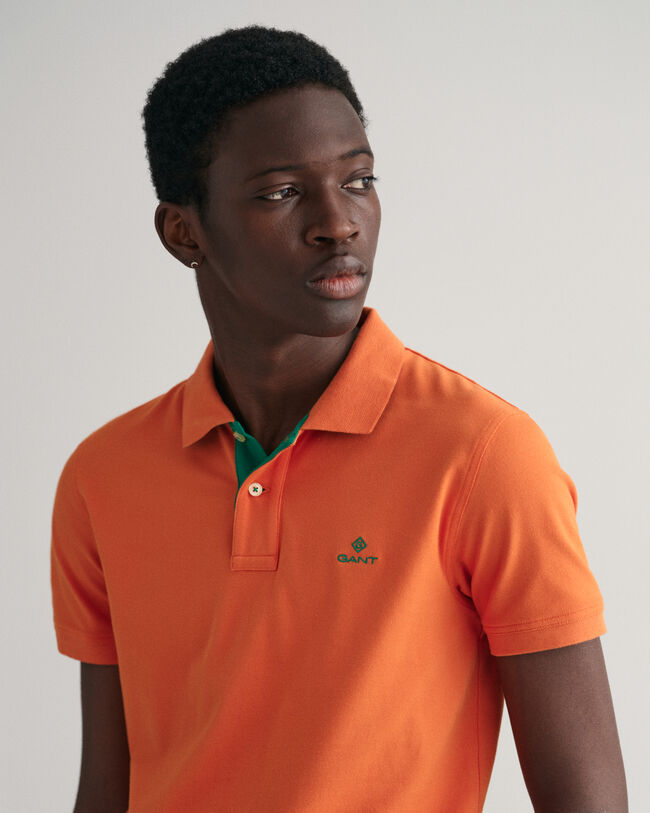 Contrast Collar Piqu&eacute; Polo Shirt