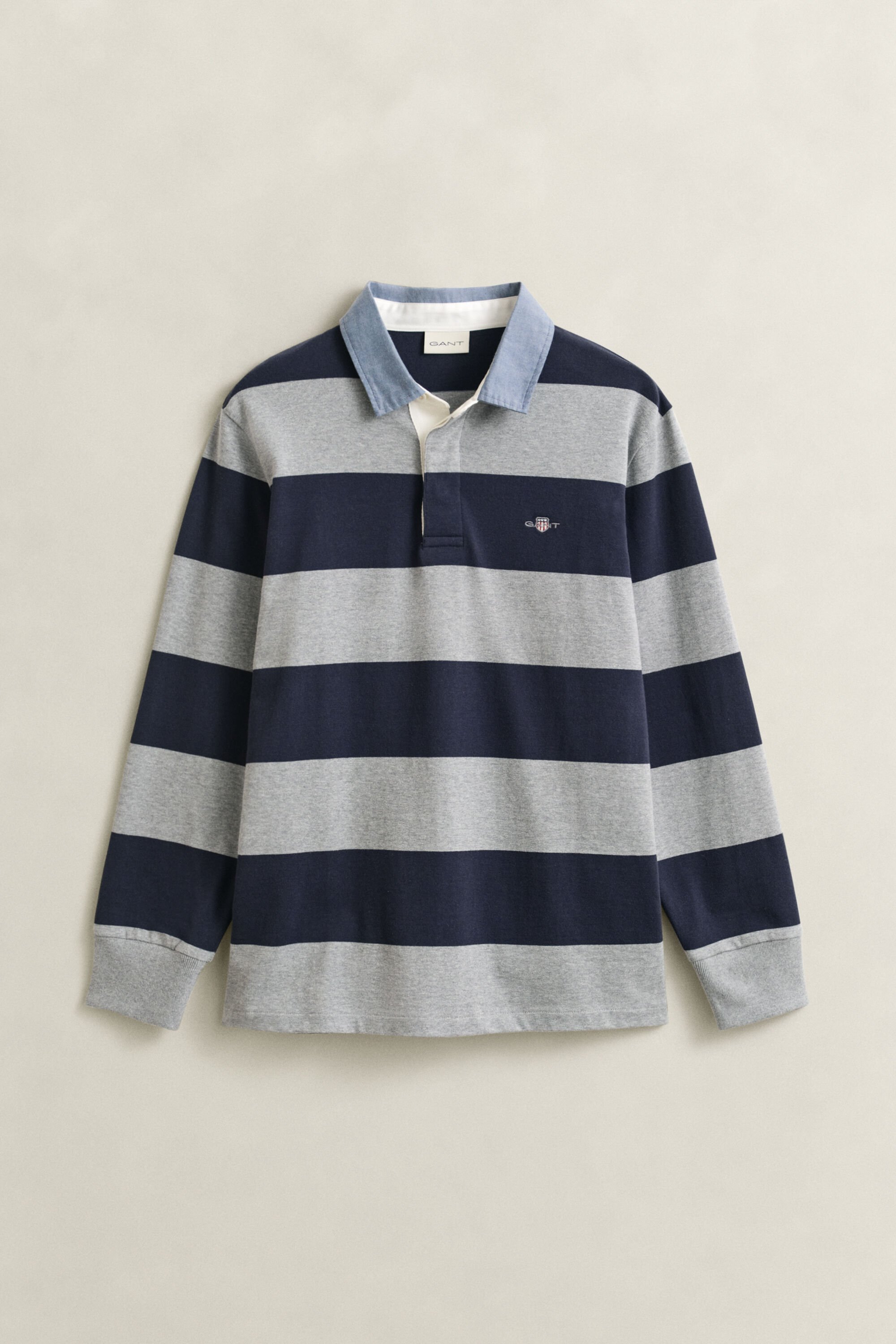 Chambray Collar Striped Heavy Rugger