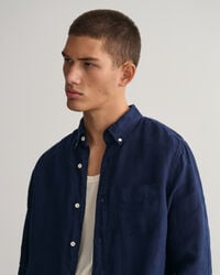 Regular Fit Garment-Dyed Linen Shirt