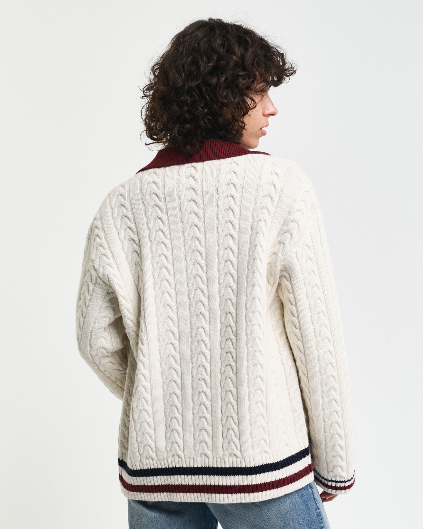 Contrast Cable Knit Cardigan
