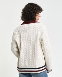 Contrast Cable Knit Cardigan