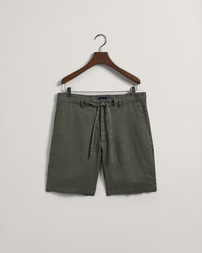 Relaxed Fit Linen Drawstring Shorts