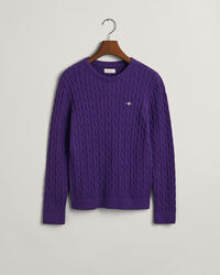 Teen Girls Shield Cotton Cable Knit Sweater