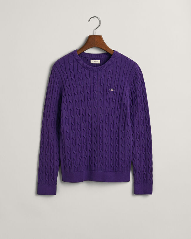 Teen Girls Shield Cotton Cable Knit Sweater